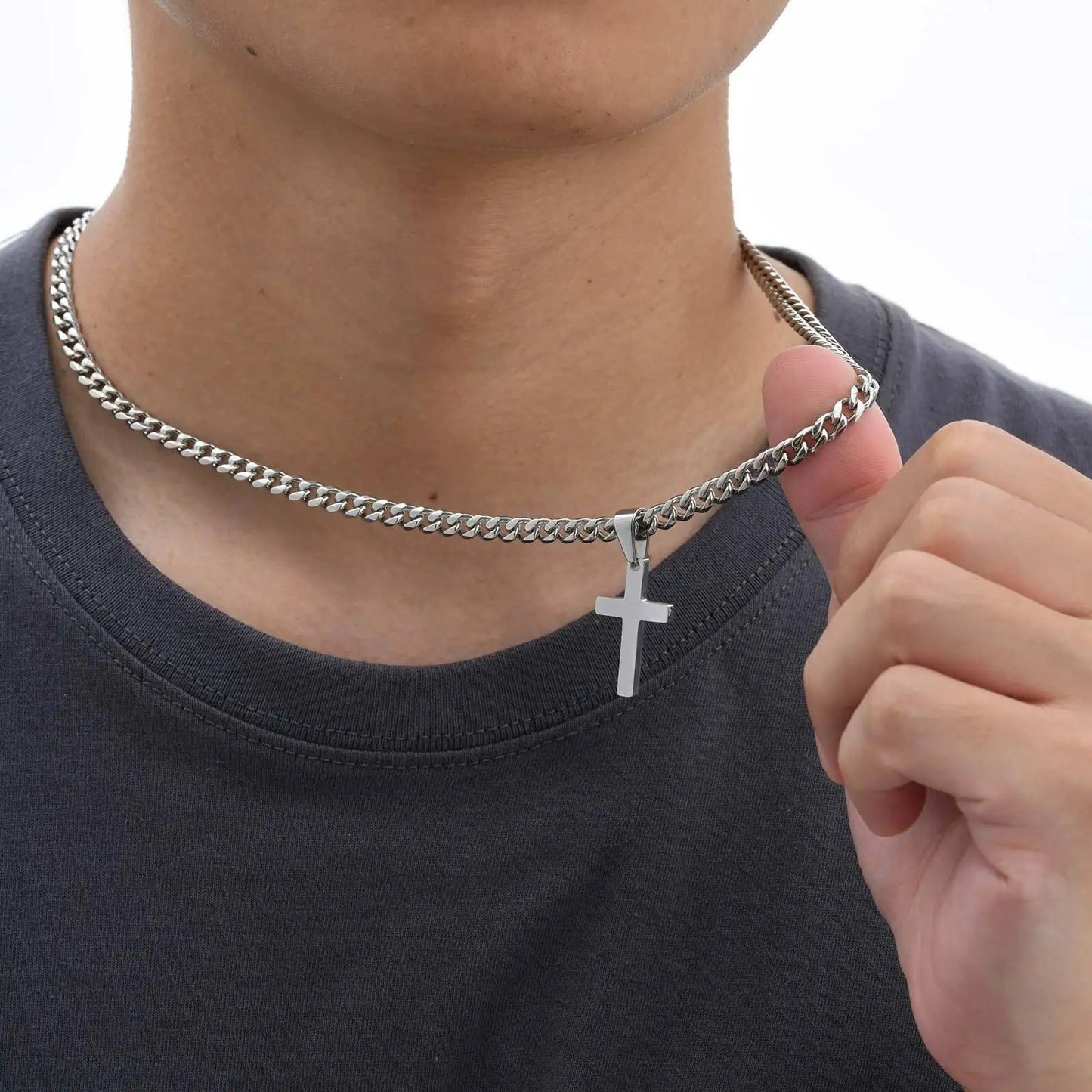 European And American Stainless Steel Cross Necklace