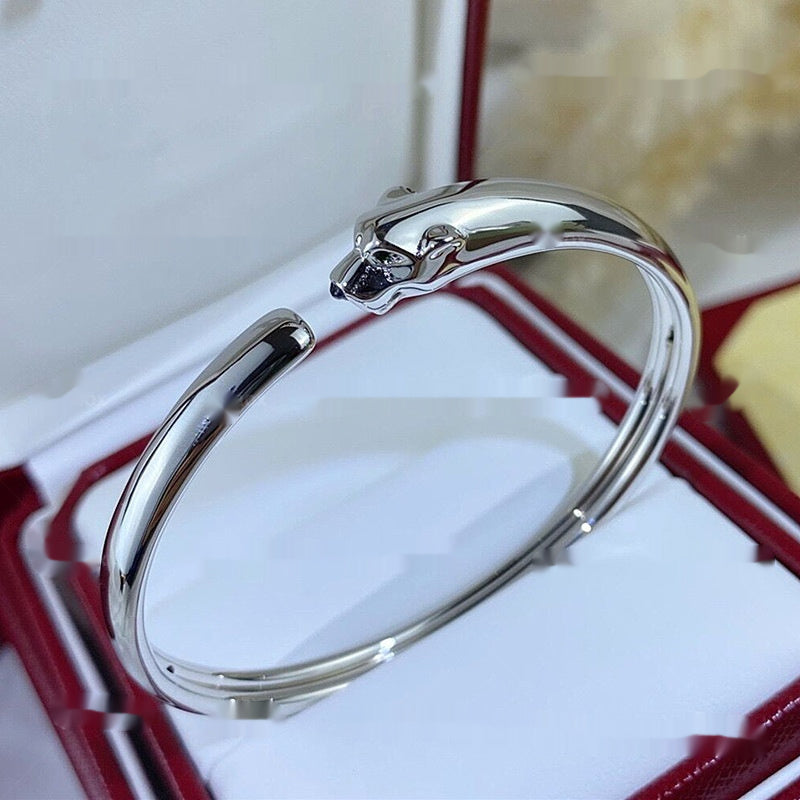 Leopard Full Diamond Bracelet For Women Smooth Surface Bangle