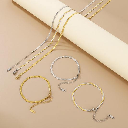 Men's Versatile Double-Weaved Bracelet And Necklace