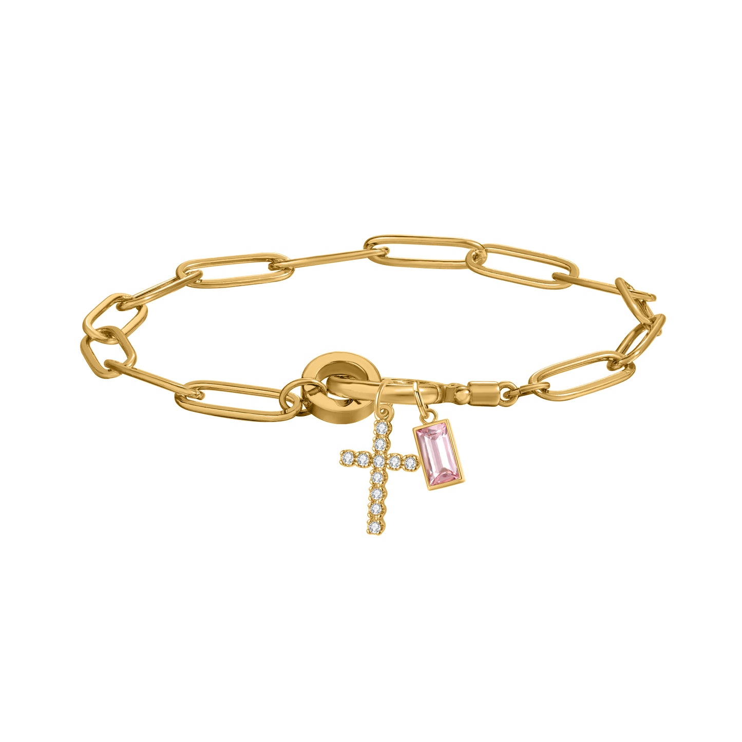 Personalized Birthstone Cross Bracelet Custom