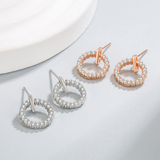 Cool-style All-diamond Small Earrings