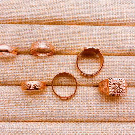 Purple Copper Men's Fortune-Bringing Red Copper Ring