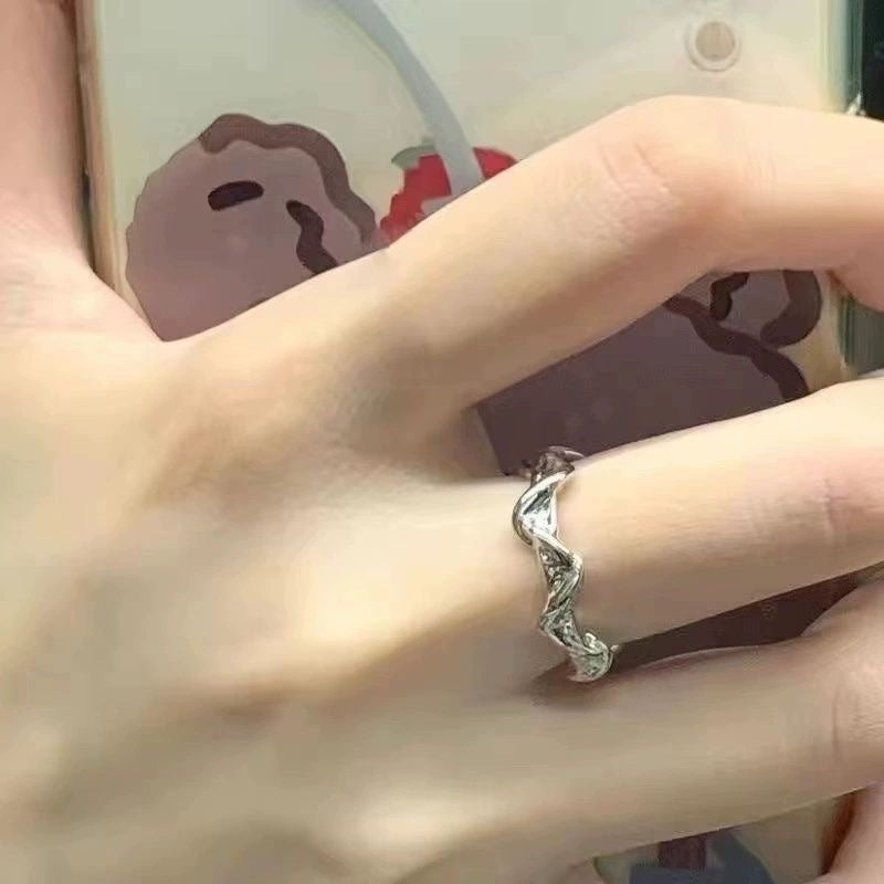 Moonstone Irregular Ring Wave Geometric Ring For Women